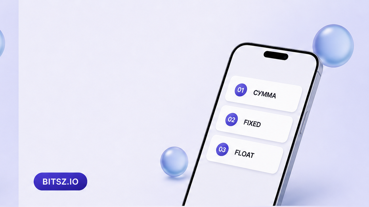 Баннер Bitsz: три шага на телефоне — одна сумма, режим Fixed, режим Float