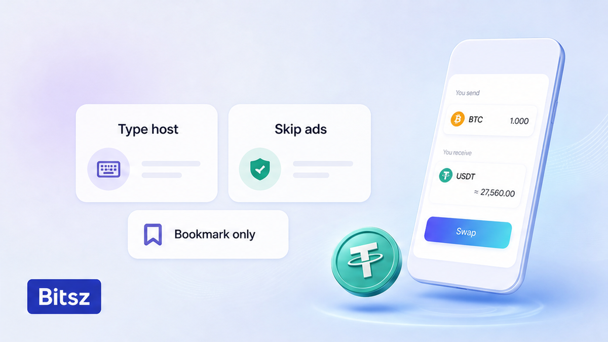 Две колонки Bitsz: набрать bitsz.io против рекламы и ссылок из почты