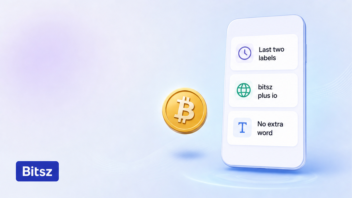 Три чипа на экране Bitsz: последние две метки, bitsz плюс io, без лишнего слова