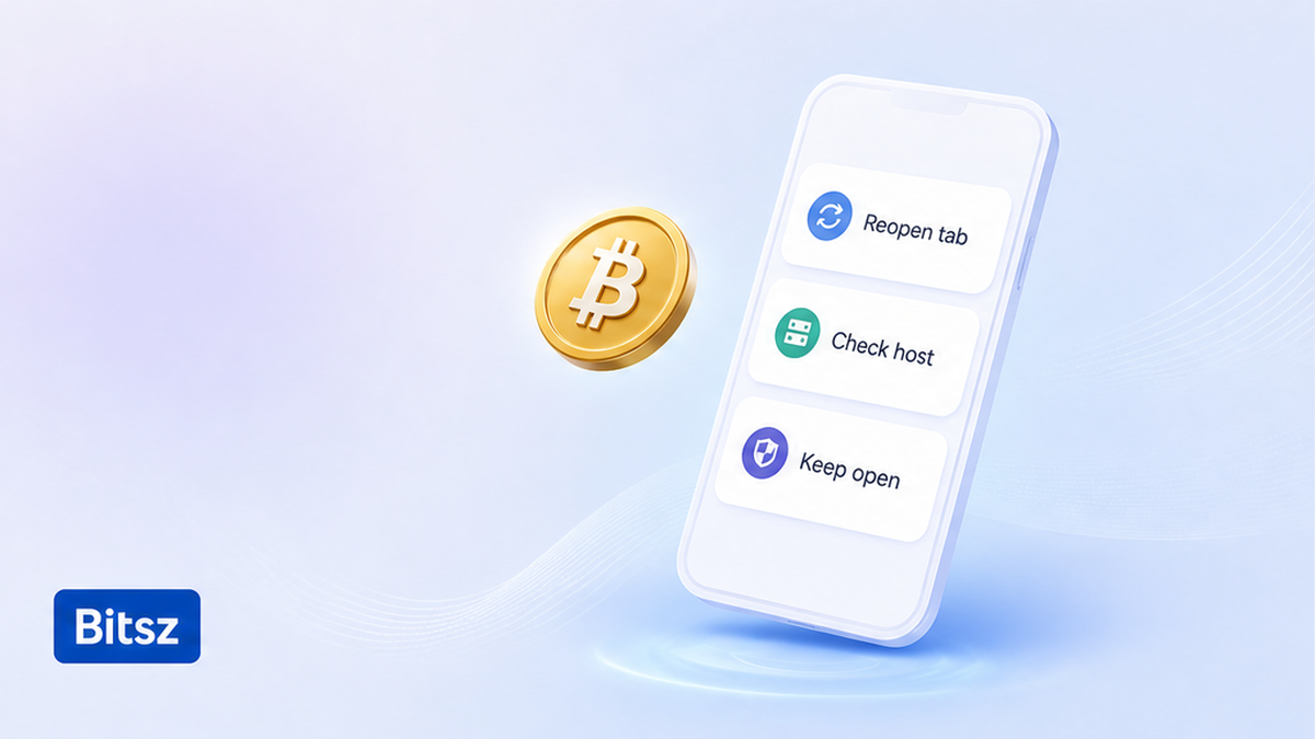 Bitsz phone chips: reopen tab, check host, keep page open