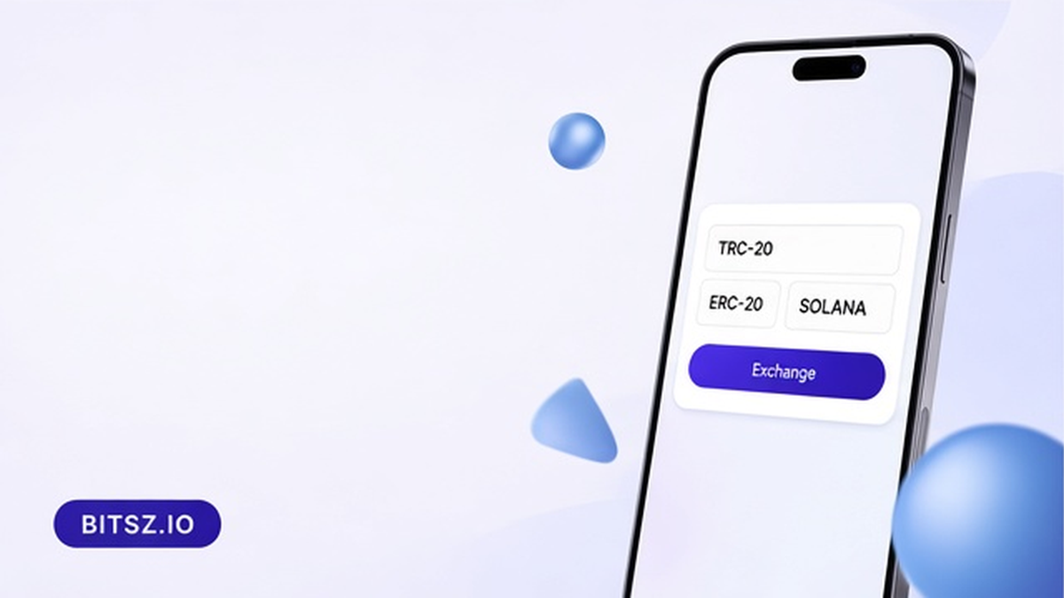 Баннер Bitsz: виджет на телефоне с чипами сетей TRC-20, ERC-20 и Solana