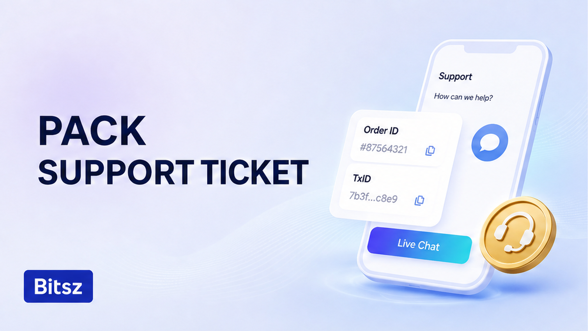 How to Pack an Official Bitsz Support Ticket (Order ID + TxID)