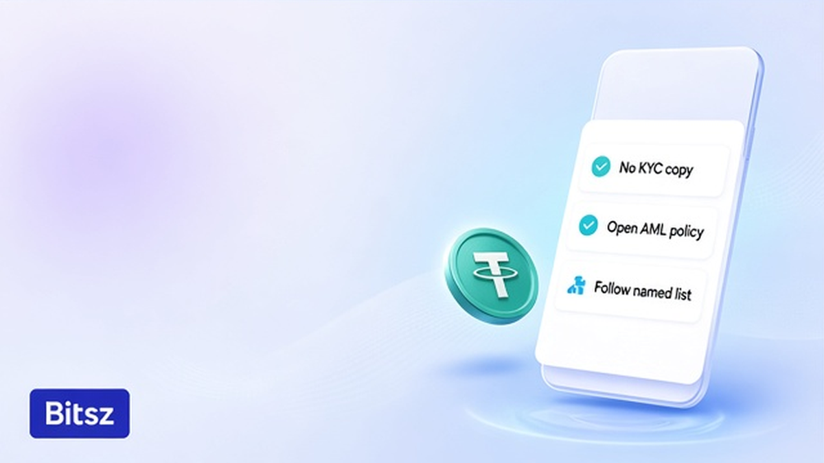 Три чипа Bitsz: маркетинг No KYC, открыть AML policy, следовать списку файлов